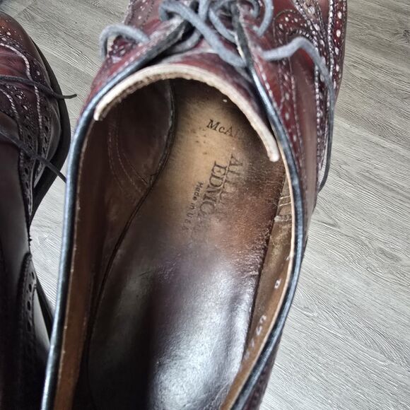 Allen Edmonds McAllister Wingtip Shoe Size 9.5 D Men Made In USA Burgundy Oxford main image 8